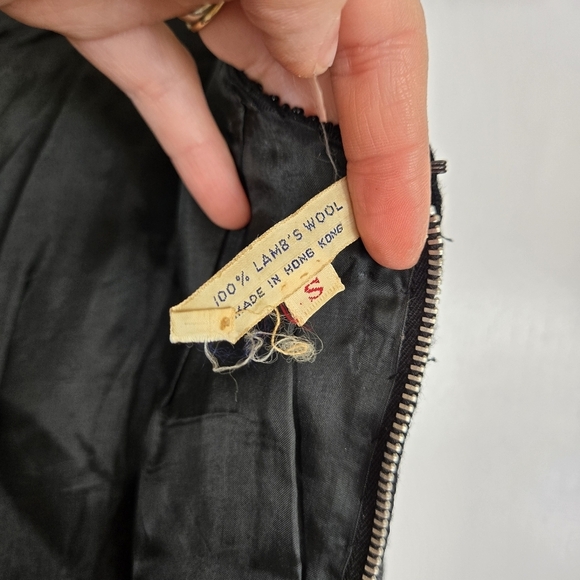 VTG 60s Heavy Beaded & Sequin Scoop Neck Glam Rock Women's Small Lambs Wool Silk - Picture 4 of 17